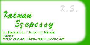 kalman szepessy business card
