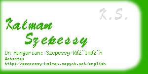 kalman szepessy business card